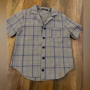 GLEN PLAID CAMP SHIRT - SIZE S